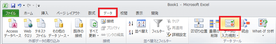 データの入力規則