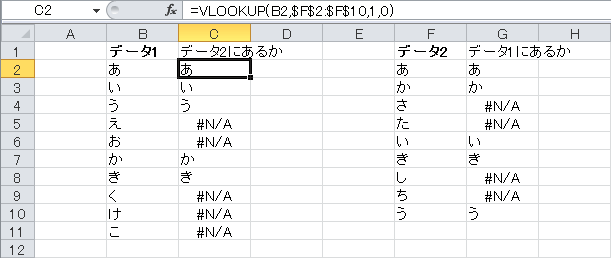 VLOOKUP比較